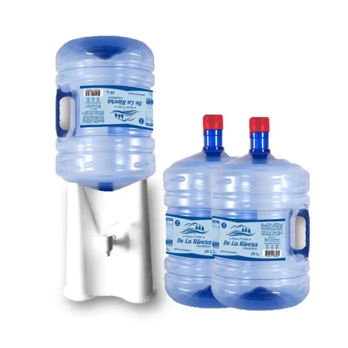 AGUA PURA DE LA RIVERA - SOLO RM-NO REGIONES Kit 3 Agua Pura y Dispensador sobremesa