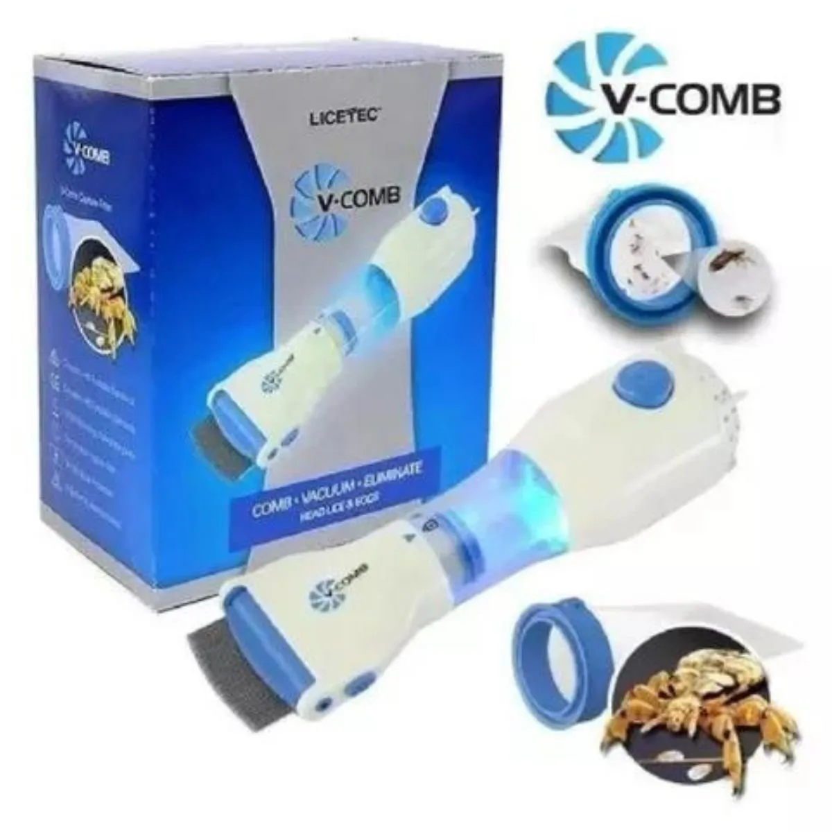 INVENCIBLE - Cepillo Aspirador Peine Saca Piojos Pulgas Liendres Na62