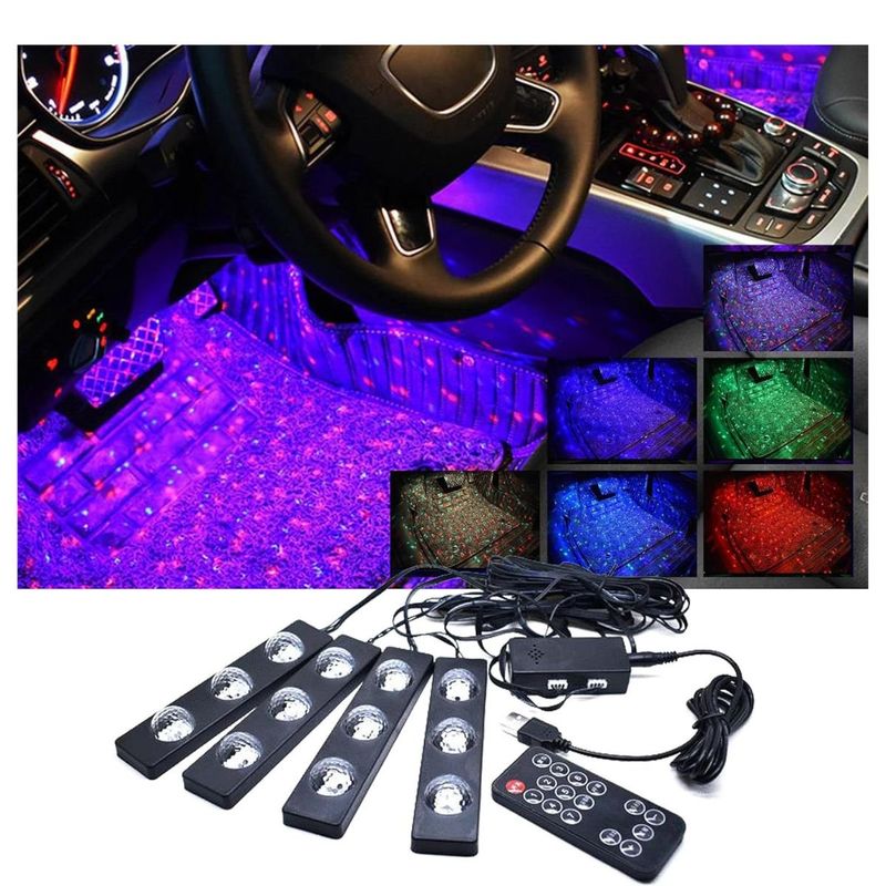 INVENCIBLE - Luces Auto Para Interior Inalámbrica Con Control Remoto Na44