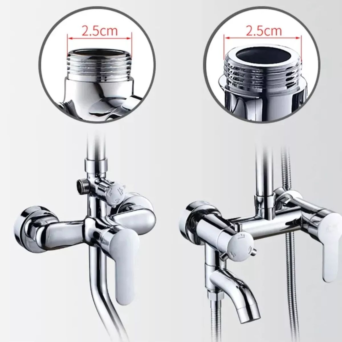 KUANGYE - Extensión Para Columnas De Ducha Plateado 30 Cm