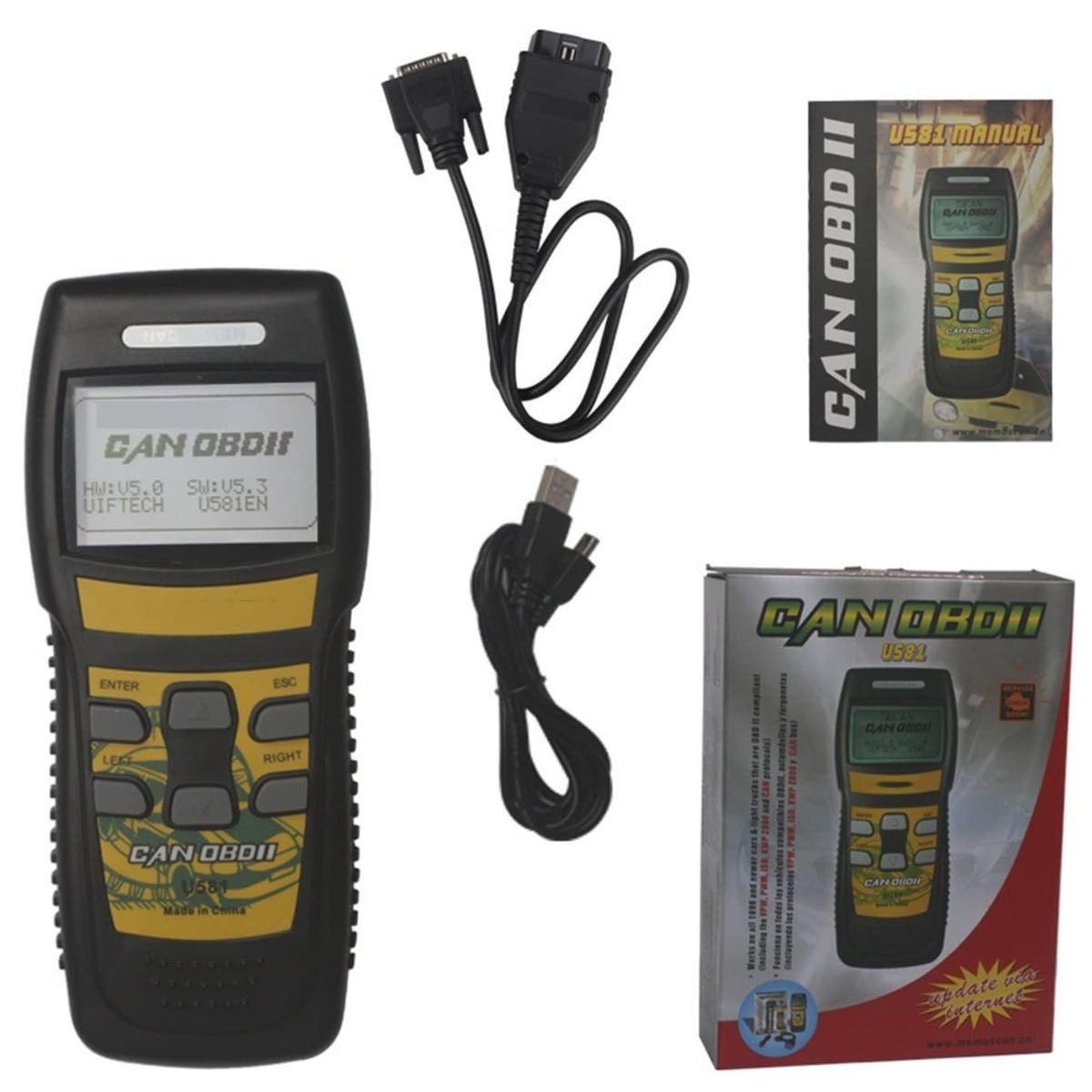 INVENCIBLE - Scanner Automotriz Obdii Memoscan U581 Na35