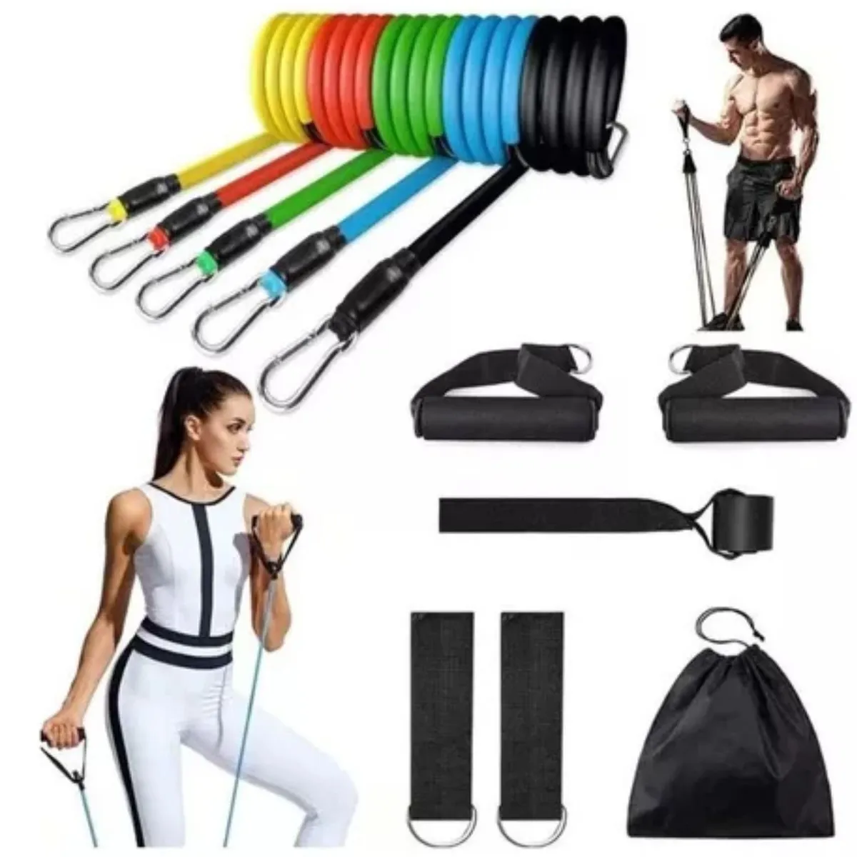 INVENCIBLE - SET BANDAS ELASTICAS LIGAS EJERCICIO MX85