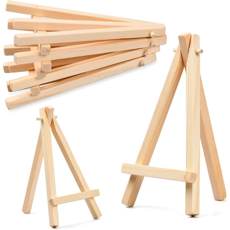 KUANGYE - Set 12 Mini Pantalla De Caballete De Madera Para Pintura