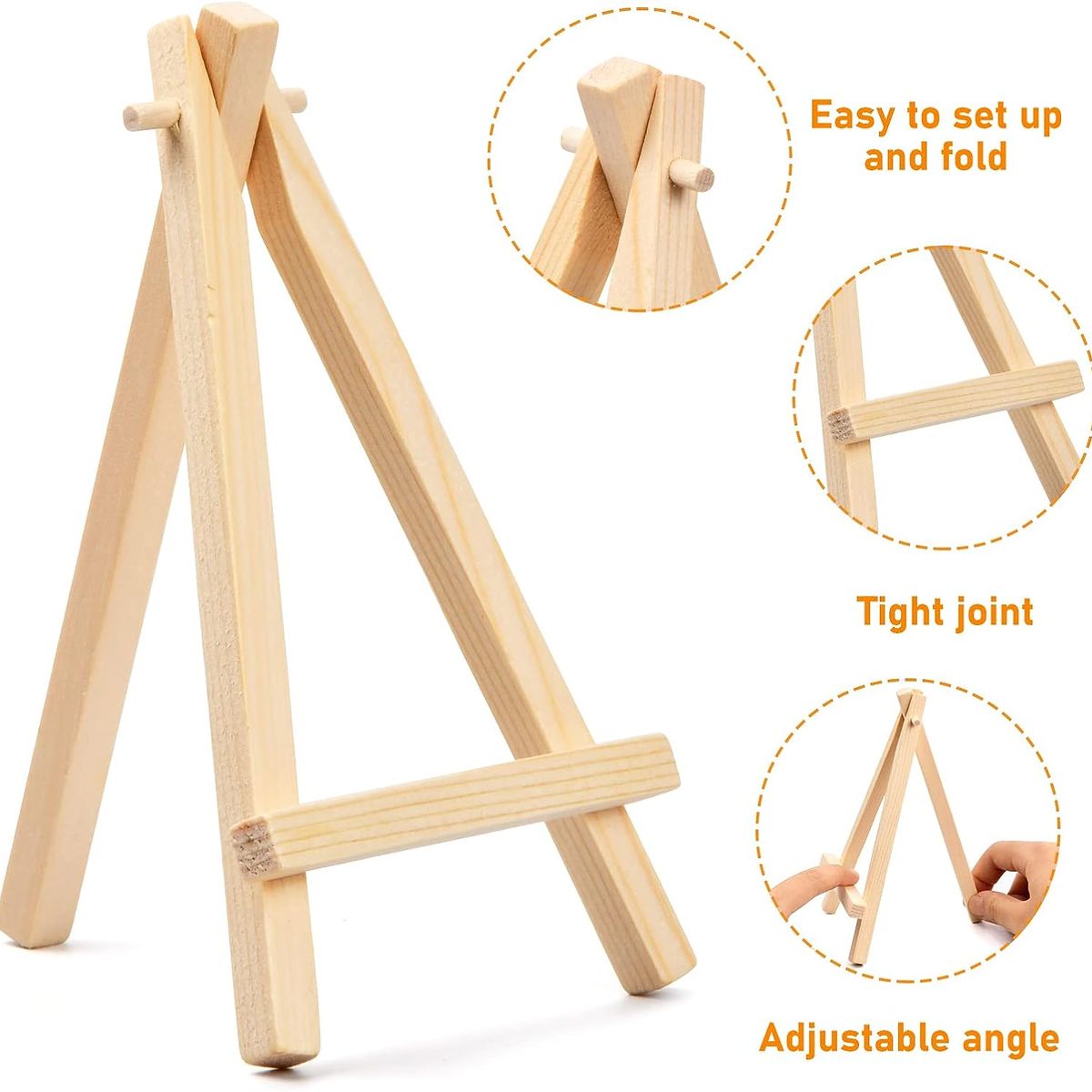 KUANGYE - Set 12 Mini Pantalla De Caballete De Madera Para Pintura