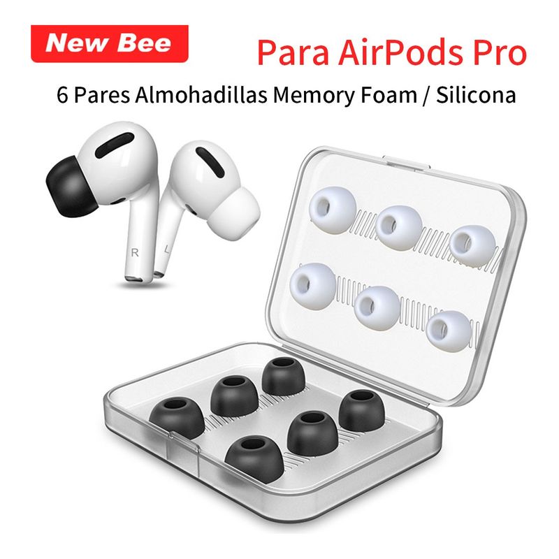 GENERICO - 6 Pares Almohadilla Memory Foam Silicona Para AirPods Pro