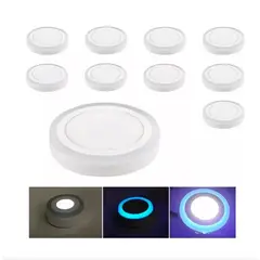 GENERICO - Pack X10 Foco Led Plafón Bicolor Sobrepuesto 12w+4w