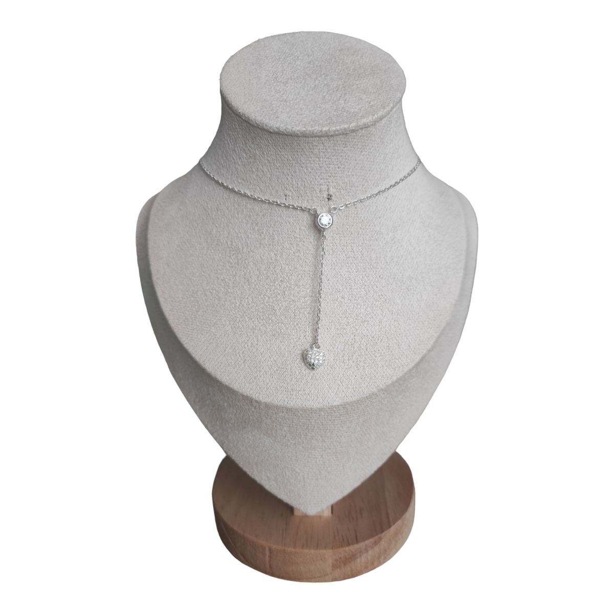 GENERICO - collar circon con colgante corazon de plata s925