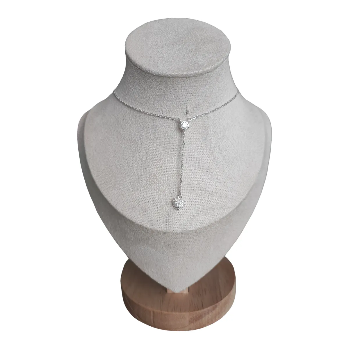 GENERICO - collar circon con colgante corazon de plata s925