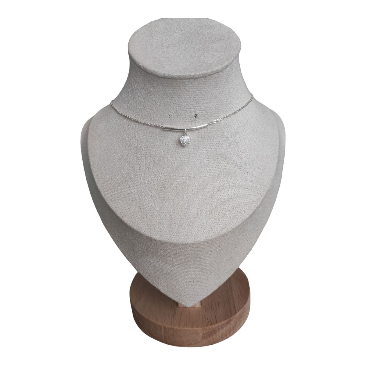 GENERICO - Collar barra con colgante cerrazón y circones de plata s925