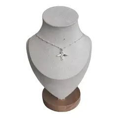 GENERICO - Collar corazon infinito con circones con alas de plata s925