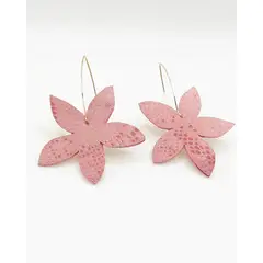 JARDIN DEL ESTE - Aros de cuero Jazmín rosa blush