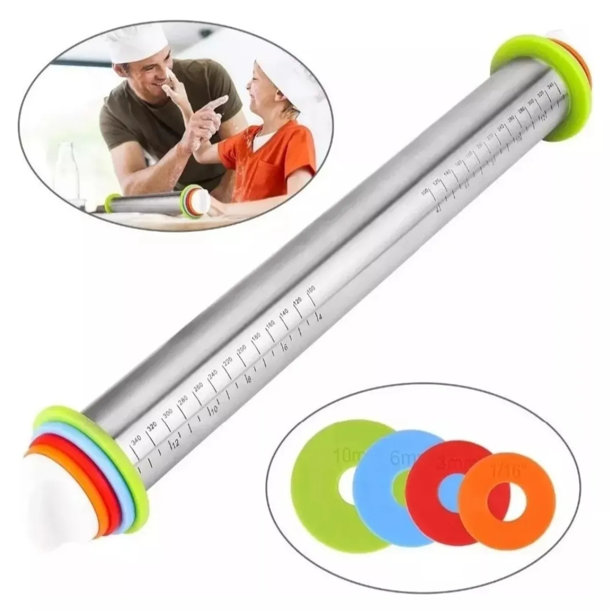 GENERICO - Uslero Rodillo Fondant Pizzas Galletas Regulable Repostería