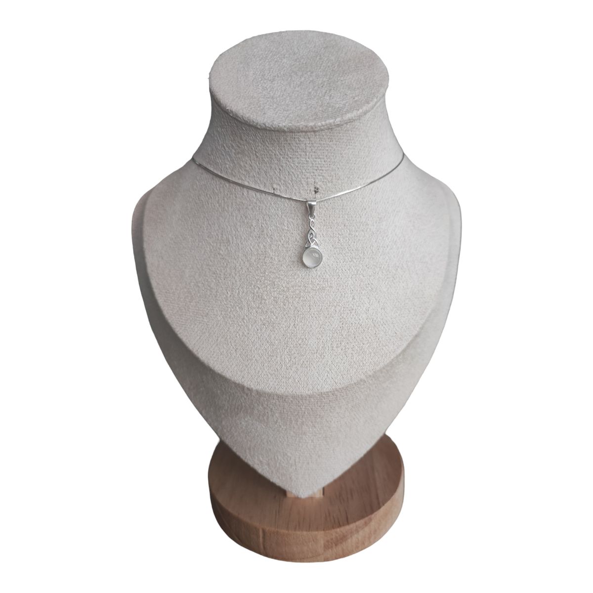 GENERICO - collar trisquel con piedra lunja de plata s925