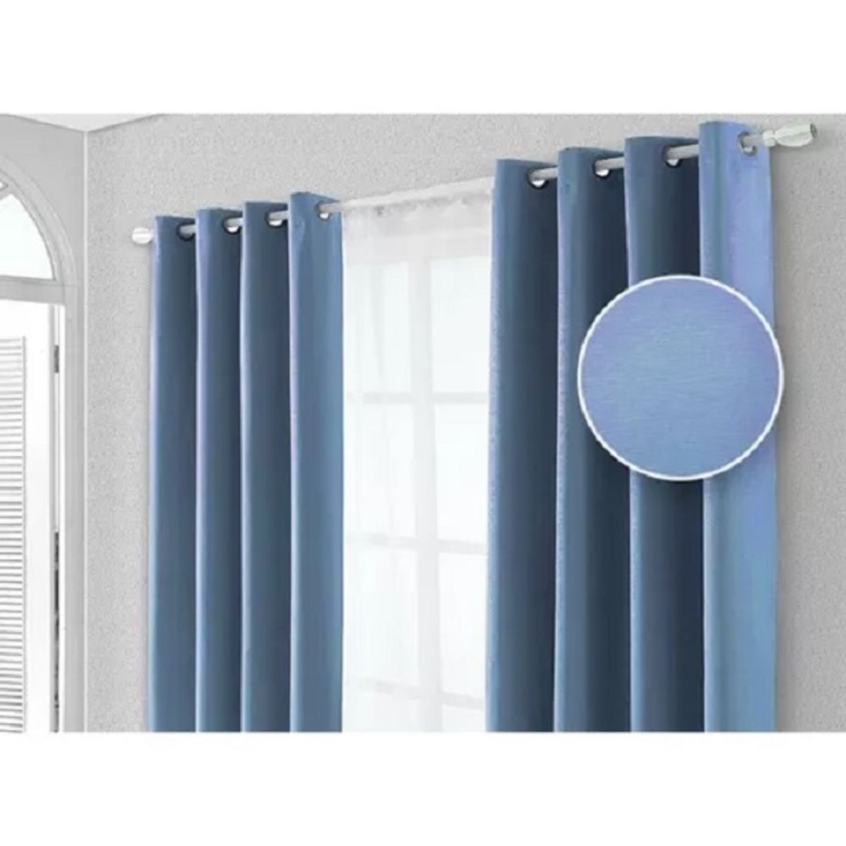Cortina 100% Blackout Térmica Living Dormitorio 140x240 ENGOMADA TURQUESA, marca HAPPY LIVING - Foto Principal