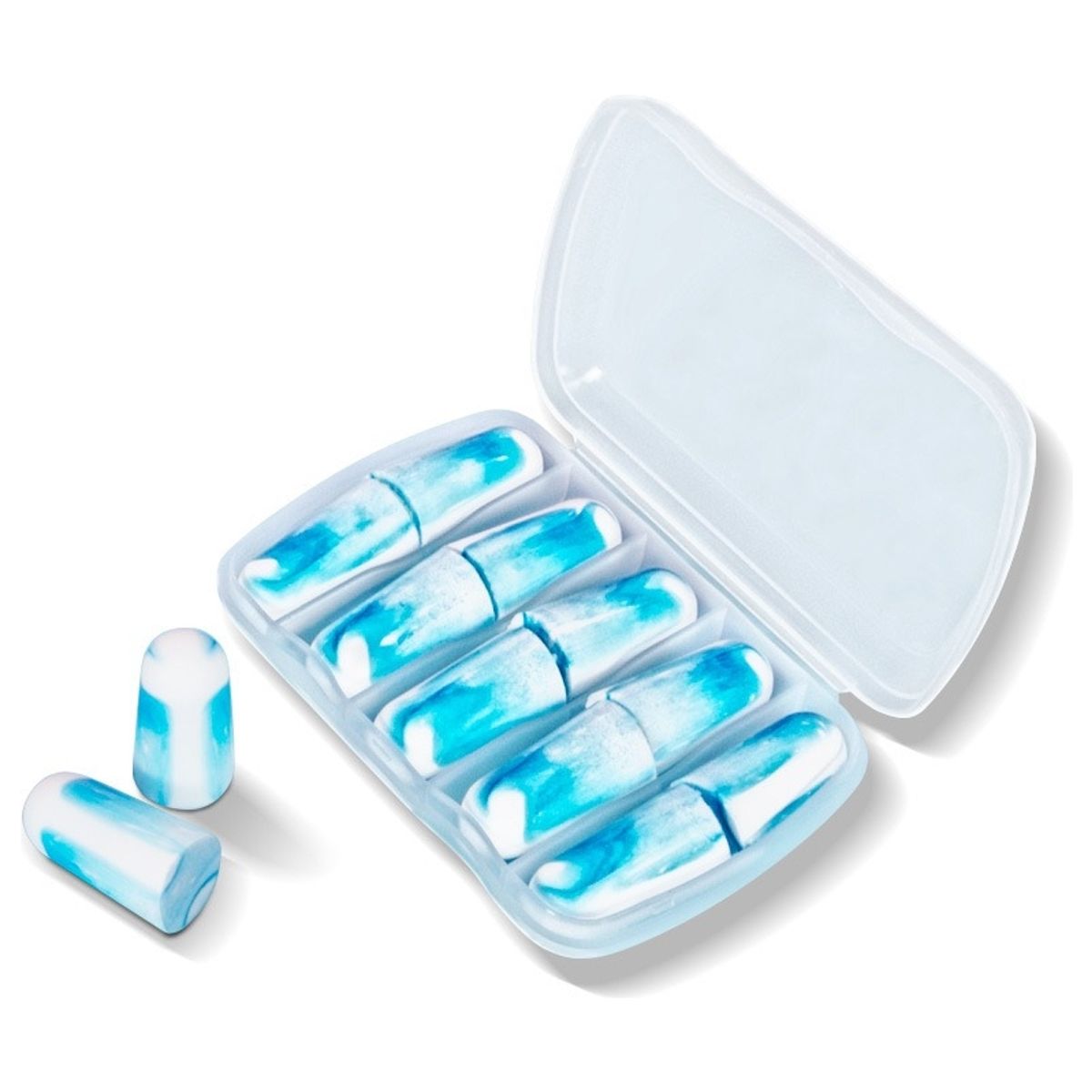ATURE - 5 Pares Tapones Oidos Para Dormir Aislar Ruido Memory Foam Azul