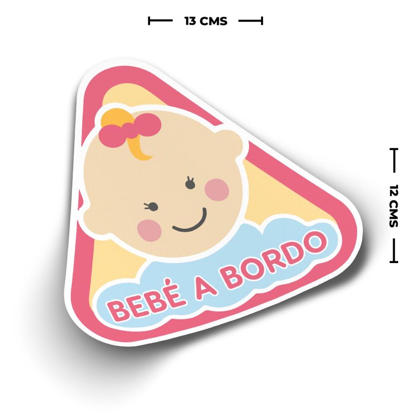 GENERICO - Sticker Letrero Bebe A Bordo Niña Vinil Adhesivo Auto 13cm