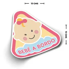 GENERICO - Sticker Letrero Bebe A Bordo Niña Vinil Adhesivo Auto 13cm
