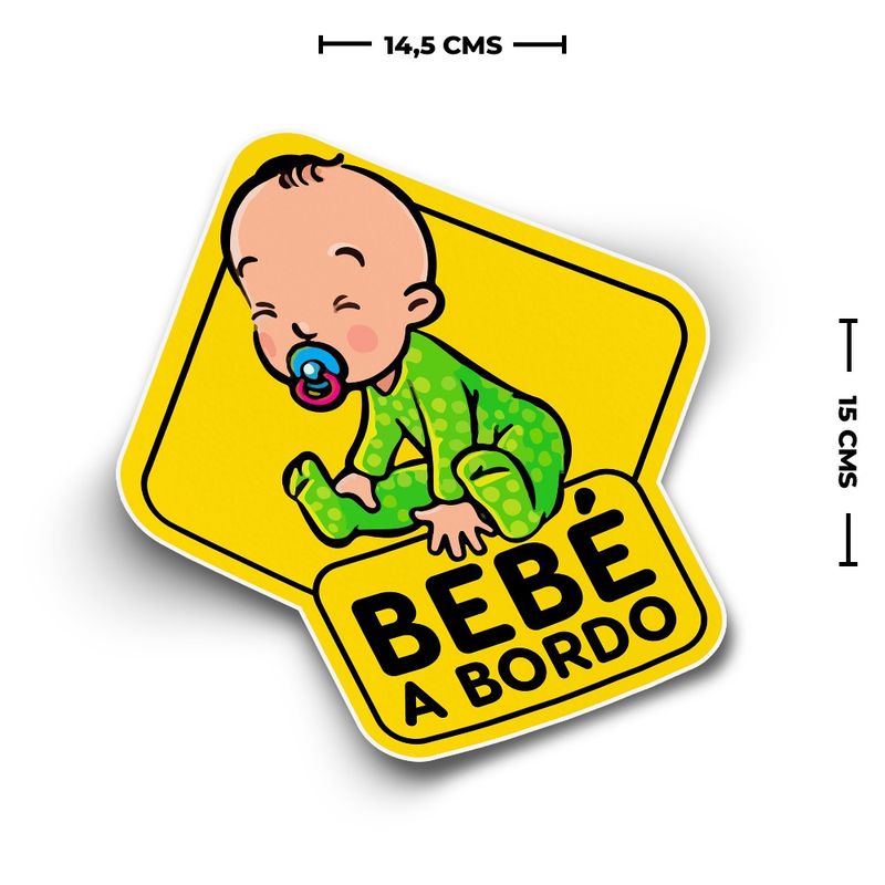 GENERICO - Sticker Letrero Baby On Board Bebe Bordo Adhesivo Auto 15cm