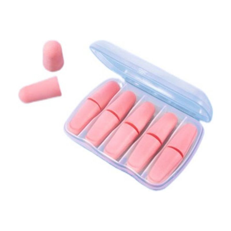 GENERICO - 5 Pares Tapones Oidos Para Dormir Aislar Ruido Memory Foam Rosa