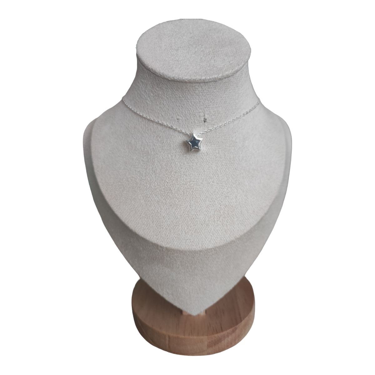 GENERICO - collar estrella con circon azul de plata s925