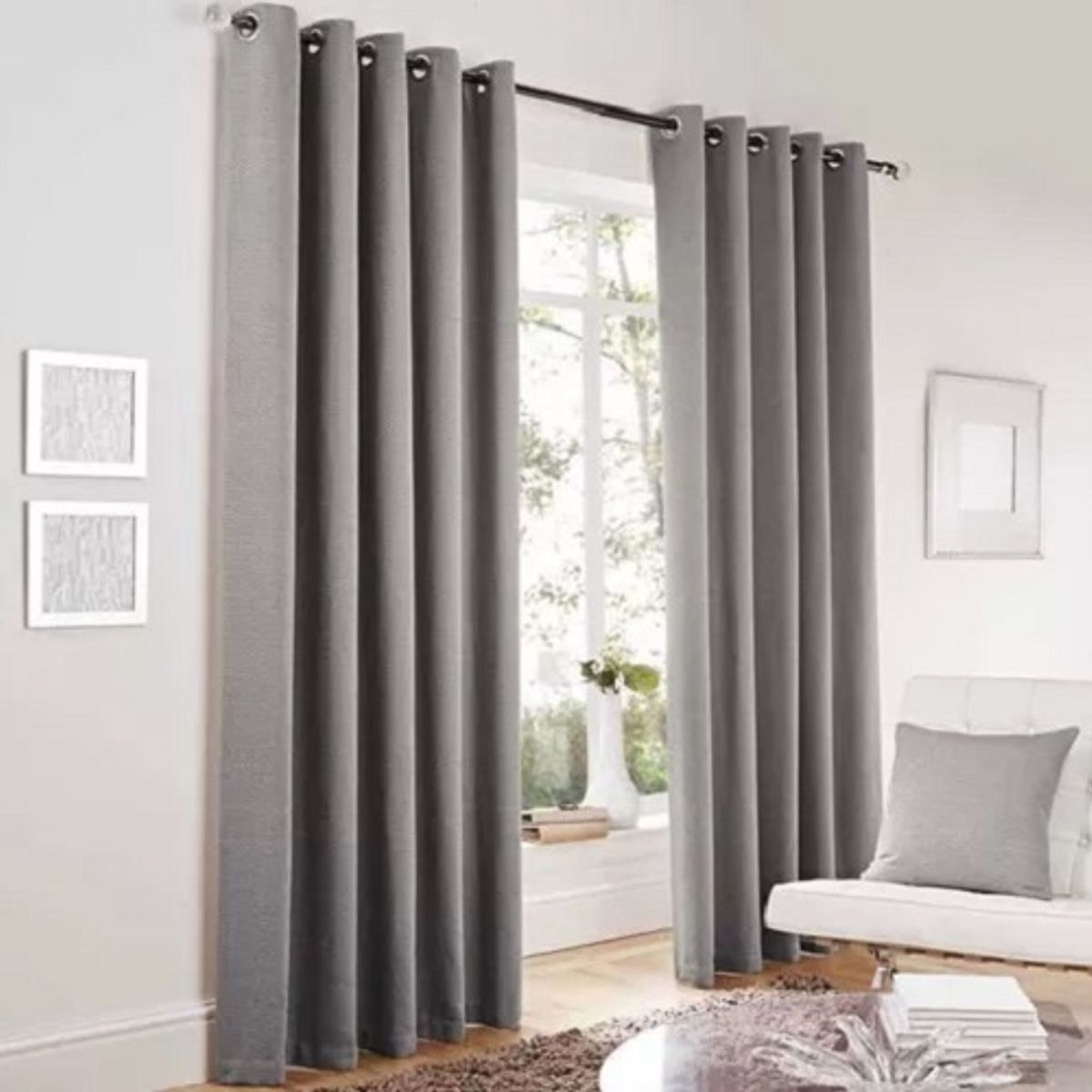 HAPPY LIVING - Cortina Blackout Térmica Living Dormitorio 140x240 GRIS ENGOMADA