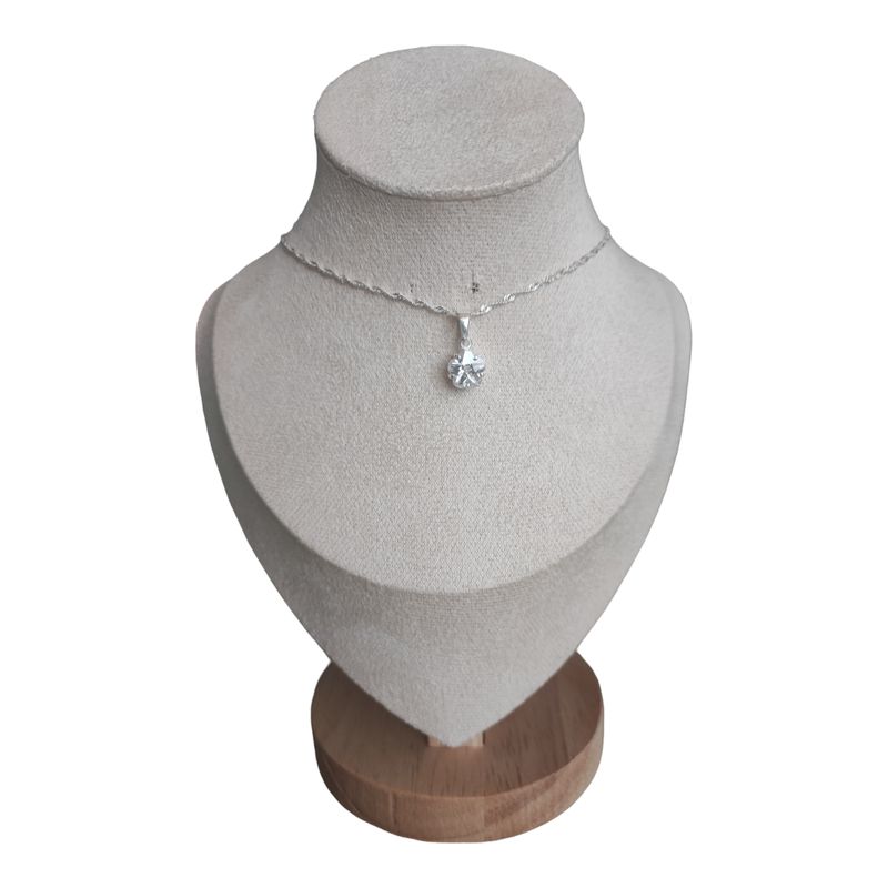 GENERICO - collar circón forma de flor de plata s925