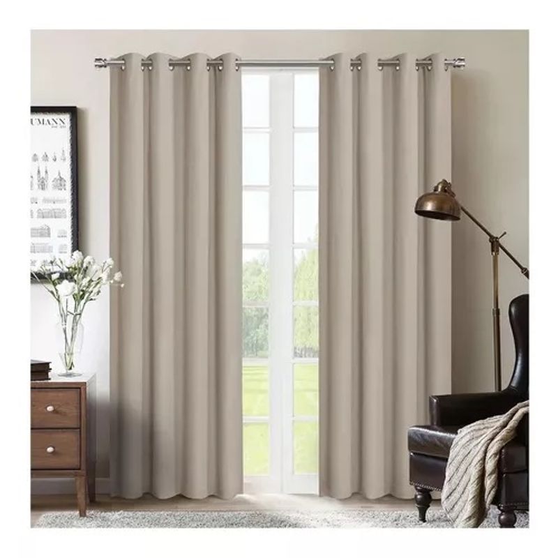 HAPPY LIVING - Pack X2 Cortinas Blackout Térmica Living Dormitorio 140x240 BEIGE