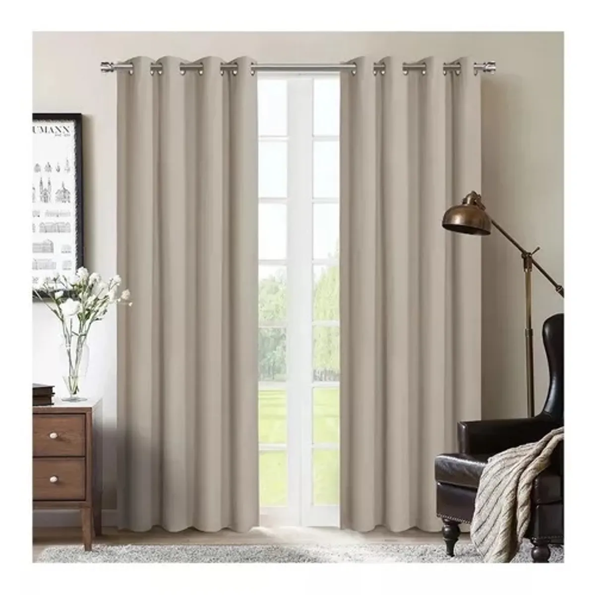 HAPPY LIVING - Cortina Blackout Térmica Living Dormitorio 140x240 BEIGE