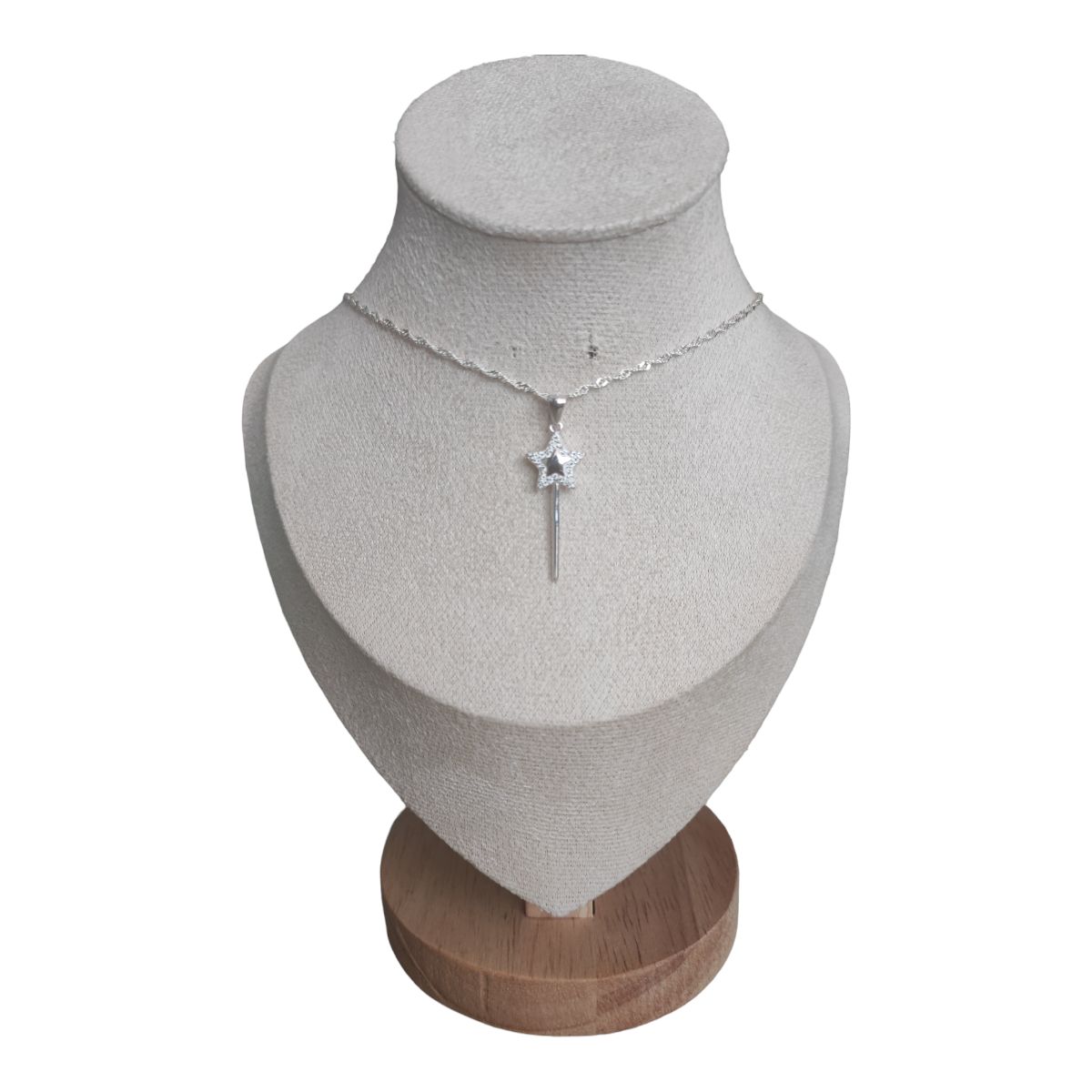 GENERICO - collar estrella varita con circones de plata s925