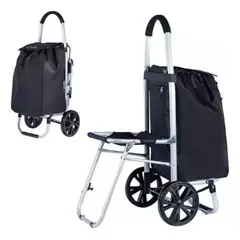 GENERICO - Carrito De Compras Plegable Con Silla Feria, Supermercado 329015