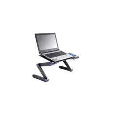 GENERICO - Mesa Para Cama Notebook Portátil Plegable 2 Ventiladores Black