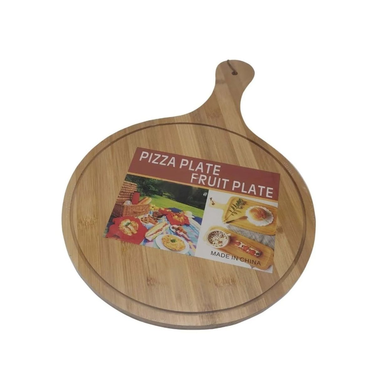 GENERICO - Plato De Madera Para Pizza Alimentos De 24 Cm Cafe