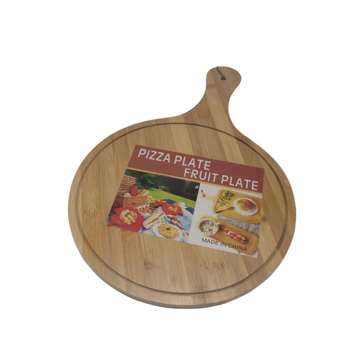GENERICO - Plato De Madera Para Pizza Alimentos De 24 Cm Cafe