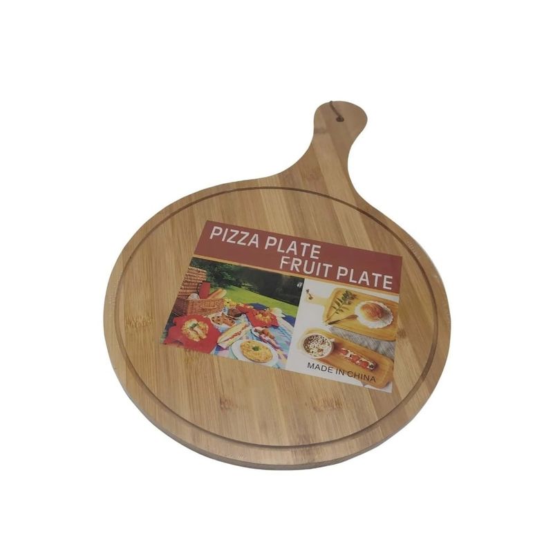 GENERICO - Plato De Madera Para Pizza Alimentos De 24 Cm Cafe