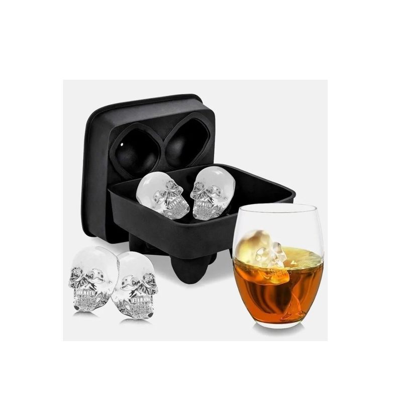 GENERICO - Cubeta De Hielo Silicona Calavera Black