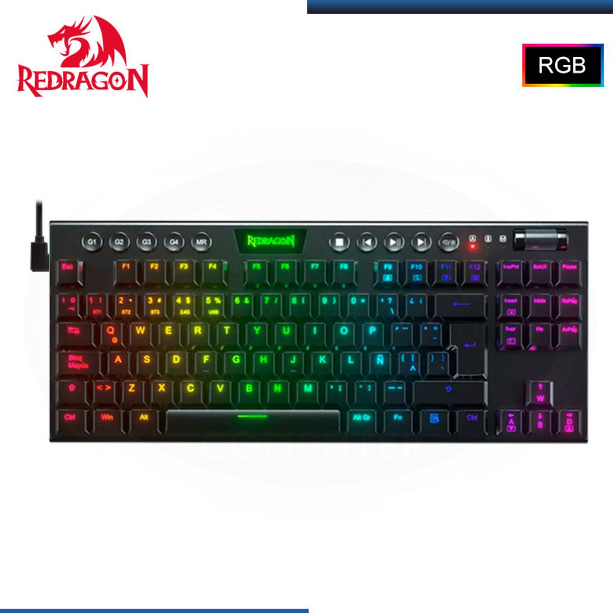 REDRAGON - Teclado Redragon Horus K622rgb Cableado Sw Red Tkl