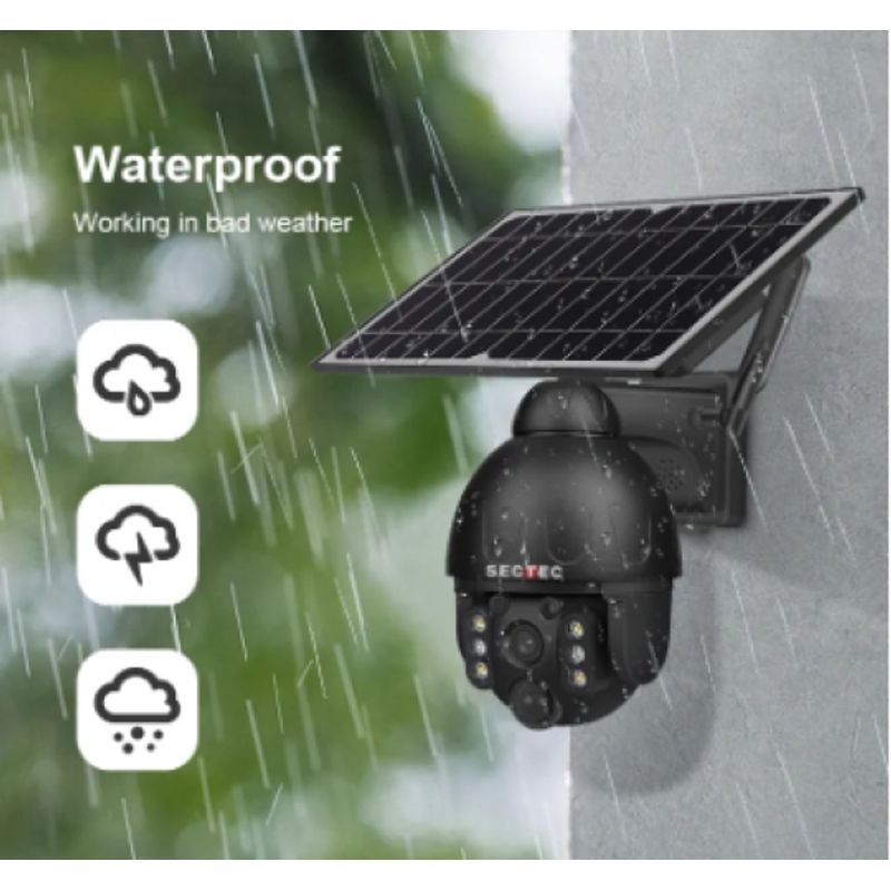 GENERICO - CAMARA DE SEGURIDAD 4G PANEL SOLAR 3 MEGAPIXELES DE METAL 100% AUTONOMA