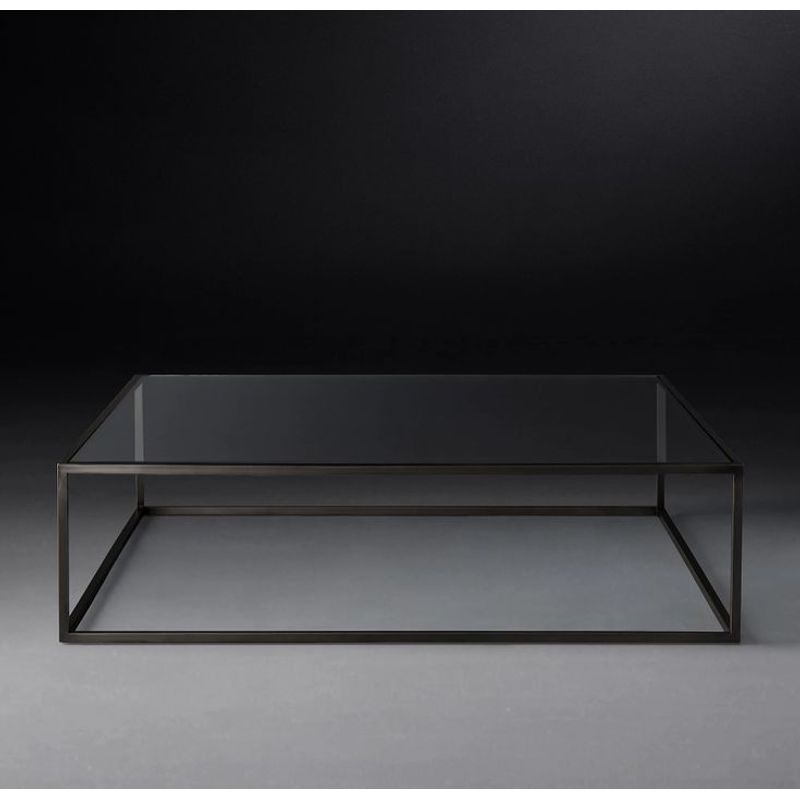 GENERICO - Mesa De Centro Cubo Negro Vidrio - Viatto