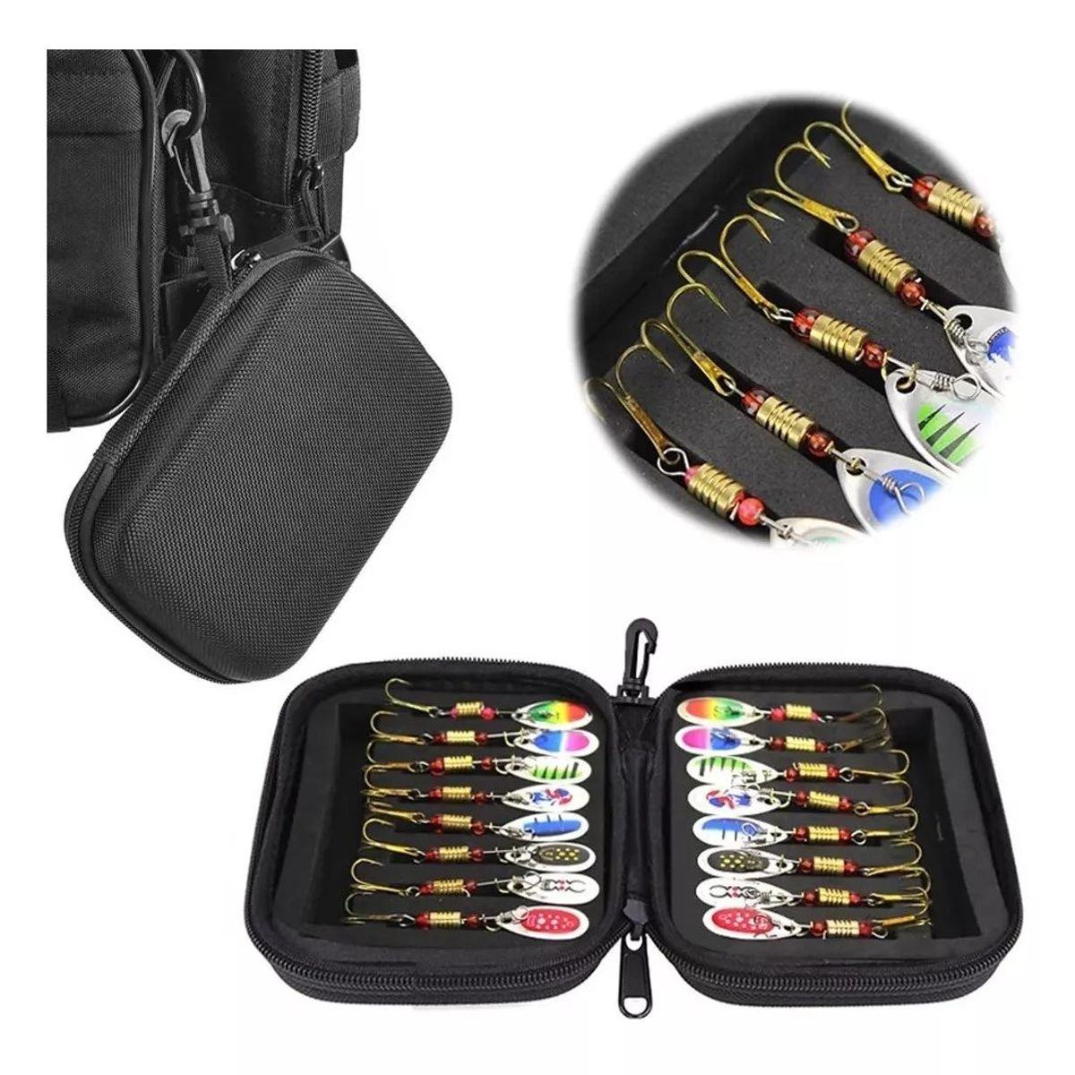 KUANGYE - Juego De 16 Cucharas De Pesca Señuelos De Metal Mar Y Rio