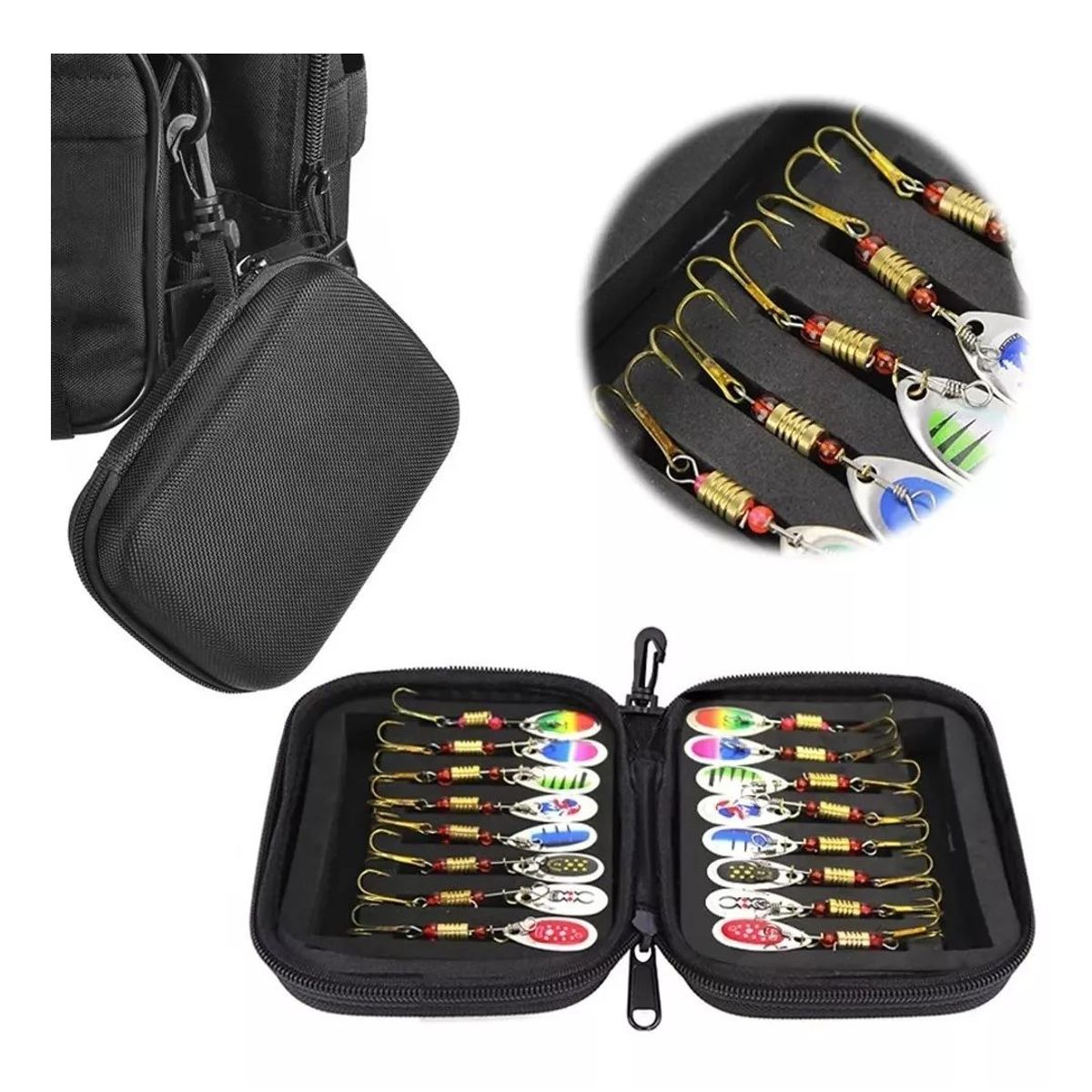 KUANGYE - Juego De 16 Cucharas De Pesca Señuelos De Metal Mar Y Rio