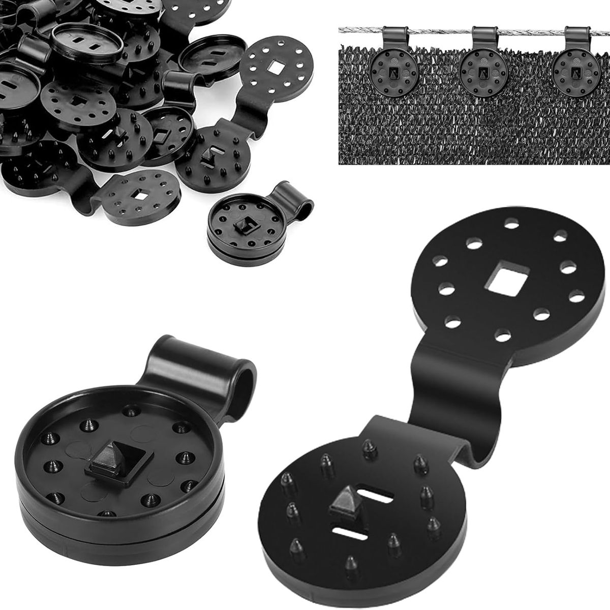 KUANGYE - 6 Gancho Clip Para Fijación Lona Toldo Mallas Carpa Camping