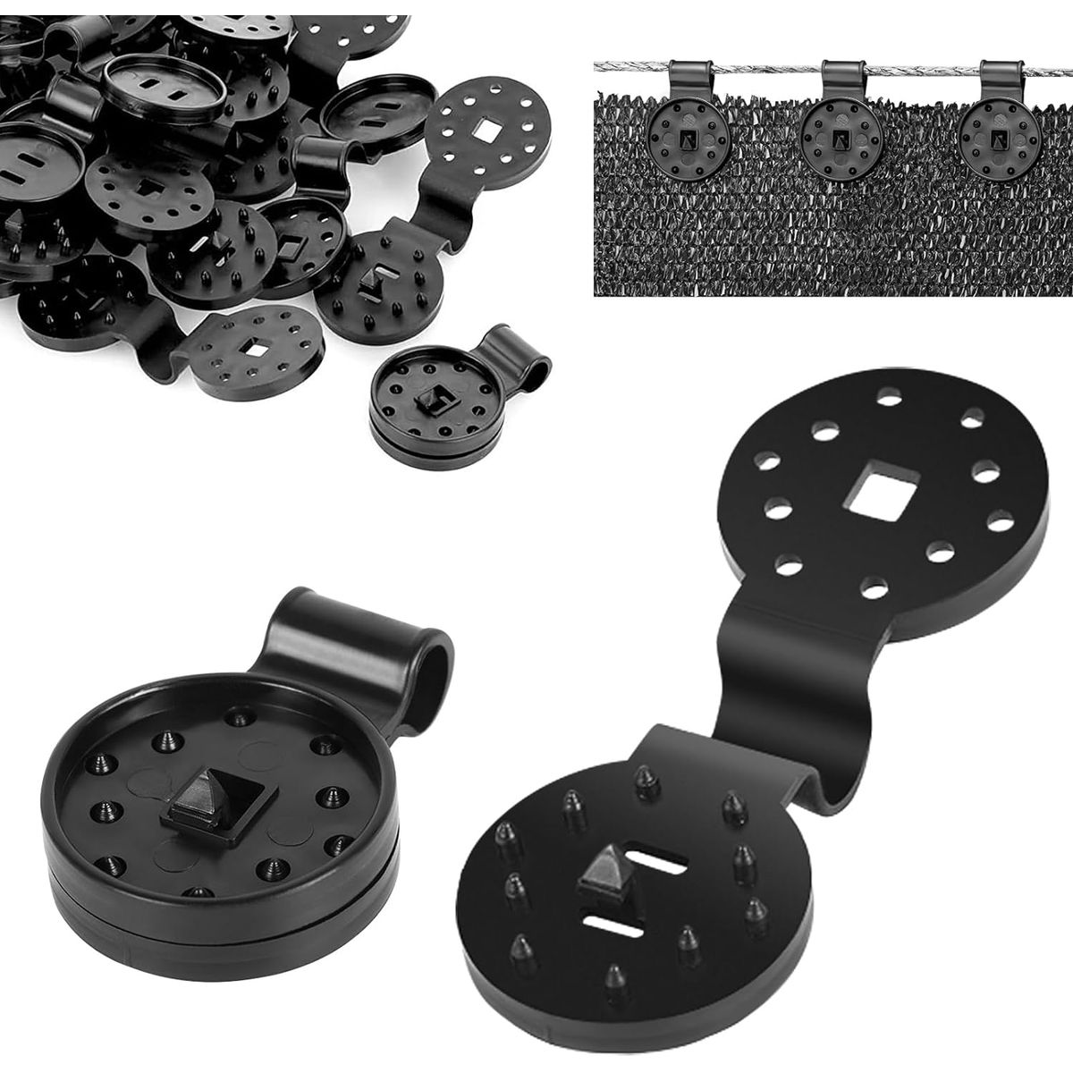 KUANGYE - 6 Gancho Clip Para Fijación Lona Toldo Mallas Carpa Camping