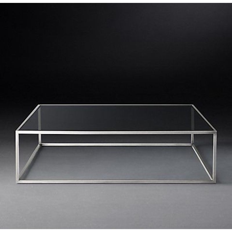 GENERICO - Mesa De Centro Cubo Plata Vidrio - Viatto