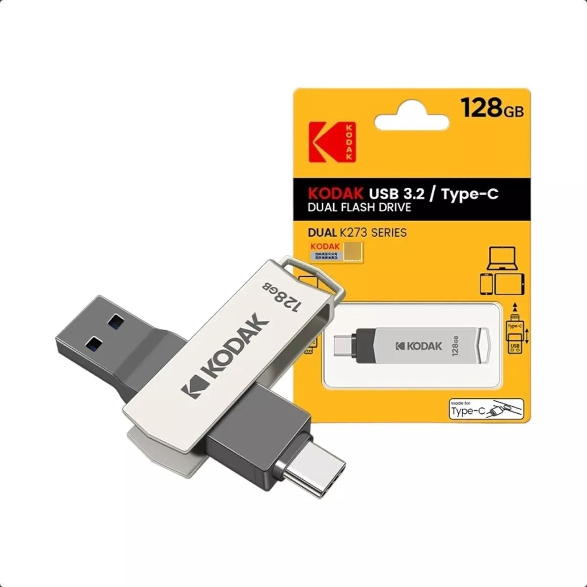 GENERICO - Pendrive Kodak Tipo C 128gb Otg 3.2 Dual Teléfono-computador