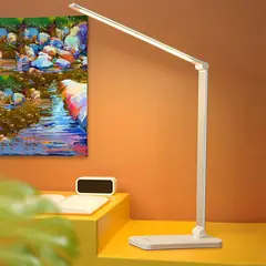 CASTLEN - Lámpara Escritorio Recargable y Atenuación de 5 Niveles-Plata LED