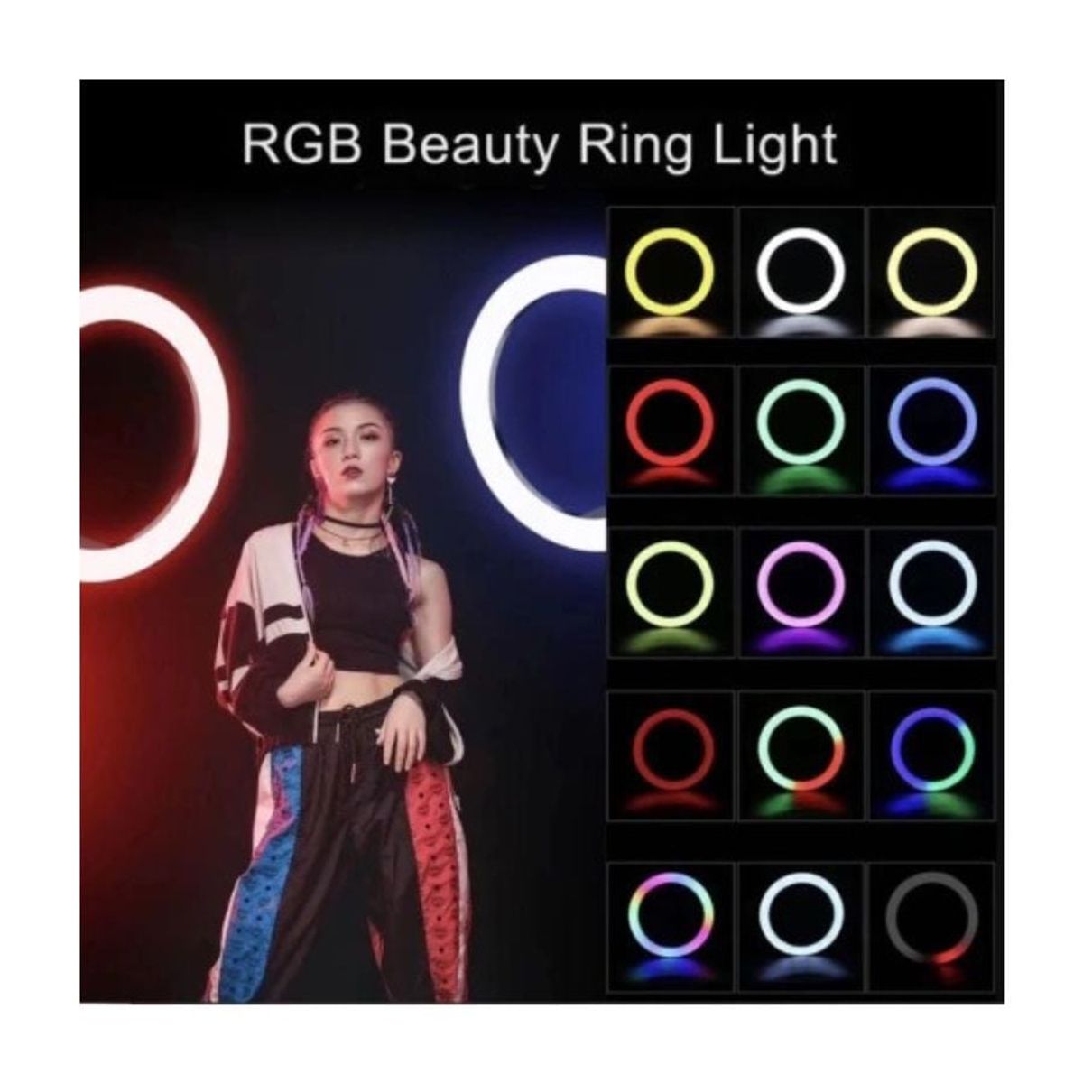 GENERICO - Aro De Luz Led Rgb Foto Videos Iluminación Multicolor 36cm