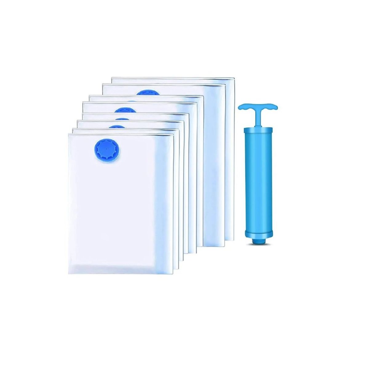 GENERICO - Set 8 Unidad Bolsas Organizadoras Al Vacio Con Bomba Manual