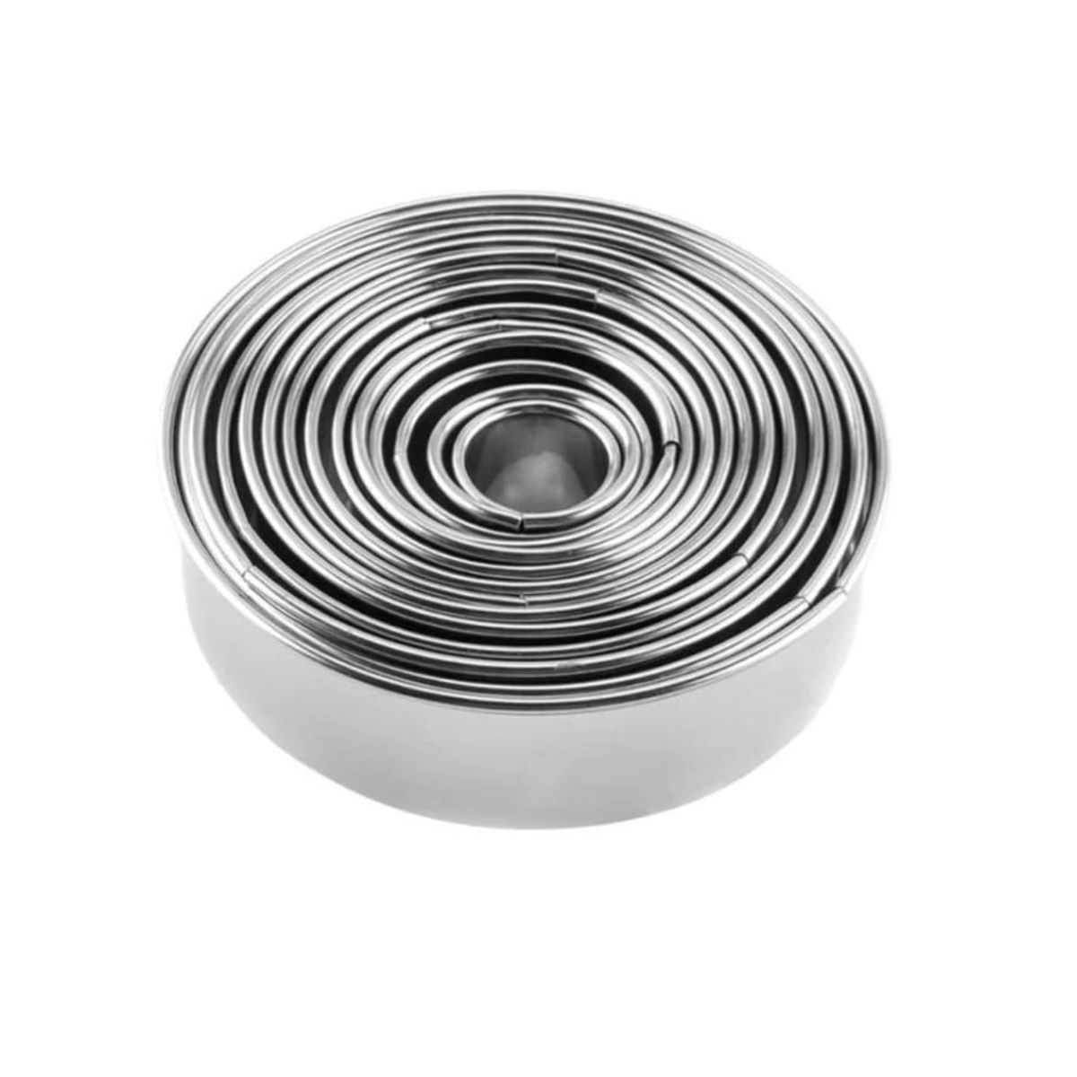 GENERICO - Moldes Galletas Circulo Pack 14 Unid Acero
