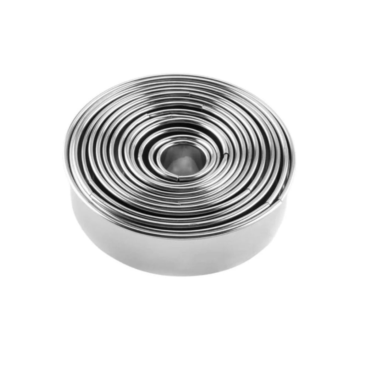 GENERICO - Moldes Galletas Circulo Pack 14 Unid Acero