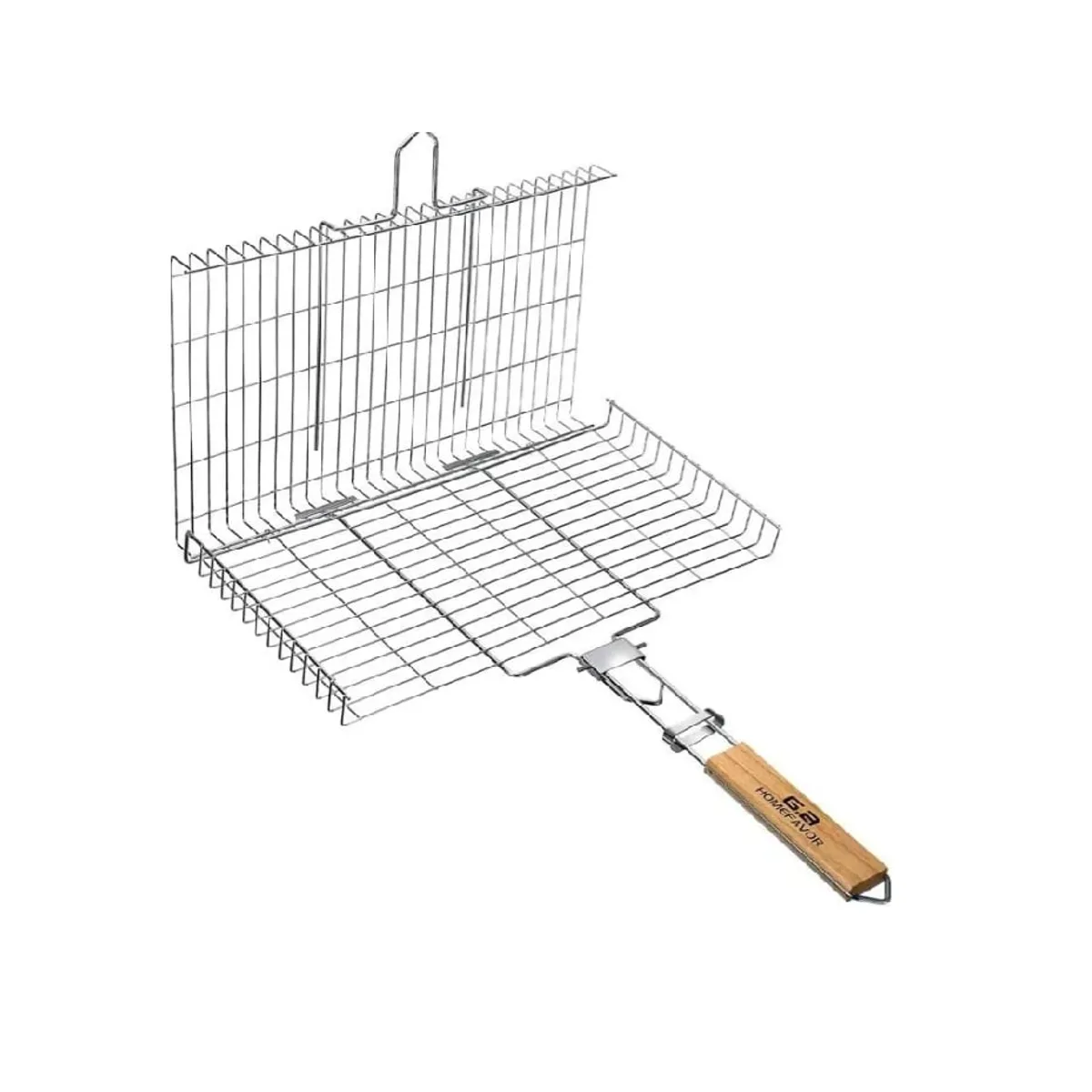 GENERICO - Parrilla Rejilla Doble Barbacoa Asados Pescados Verduras Acero